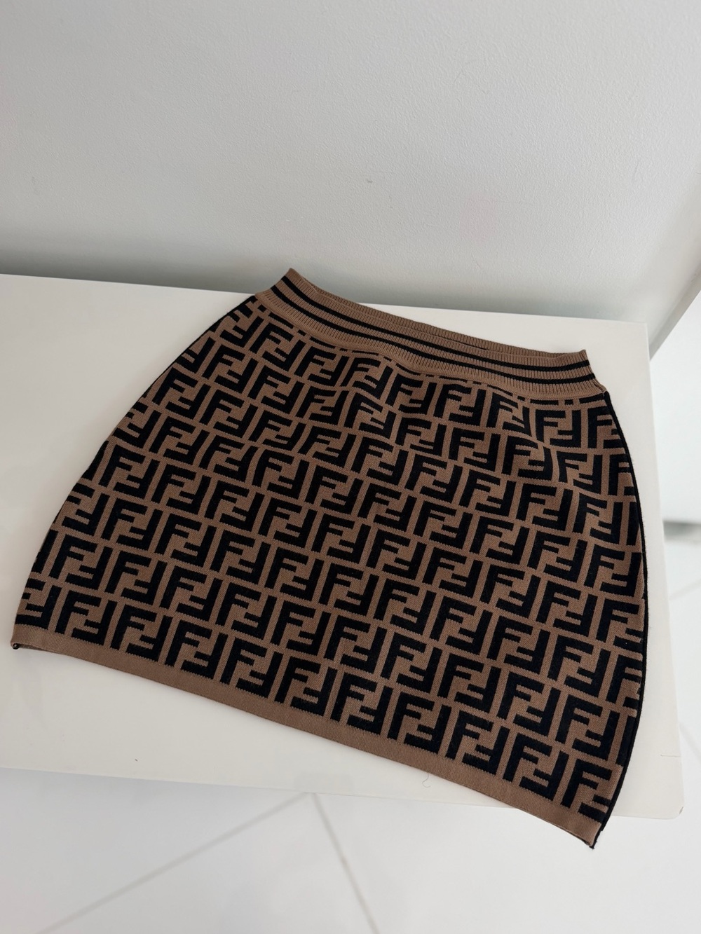 Fendi Monogram Knit Mini Skirt